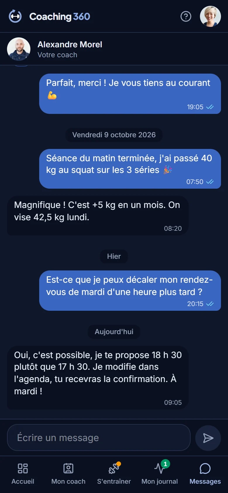 Messagerie sur smartphone